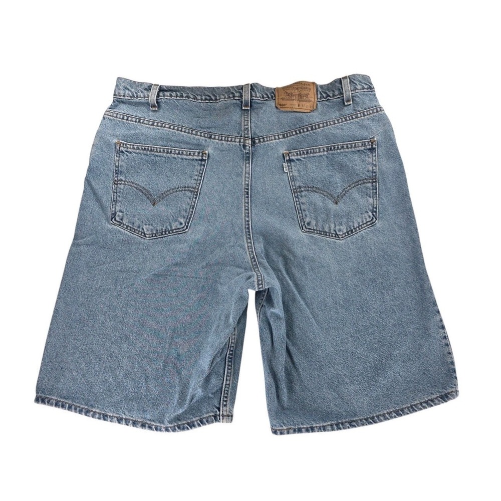 Vtg Levis 560 Loose Fit Denim Shorts Mens 42x11 Blue Med Wash Y2K USA Made